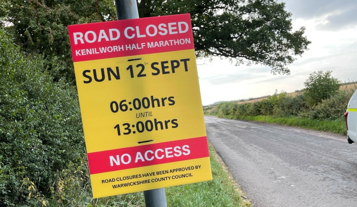 Kenilworth Half Marathon Road Closures CJs Events Warwickshire